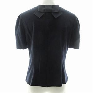 M'S GRACY 美品 YB-425301 カットソー 半袖 バックリボン ネイビー 紺 40 1114