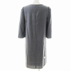 M'S GRACY KN-021701 ワンピース 長袖 膝丈 花柄 雪柄 ウール グレー 40 1110