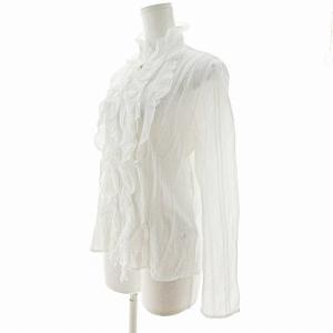 GRACE CONTINENTAL シャツ ブラウス 長袖 フリル 白 38 1109
