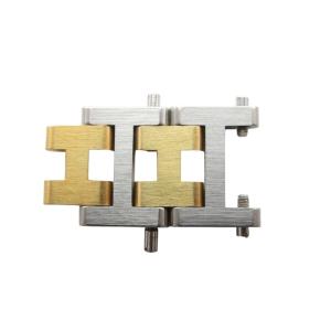 HERMES 美品 クリッパー 2連コマ 時計 ウォッチ パーツ 光沢あり ゴールド シルバー 12ミリ 1214