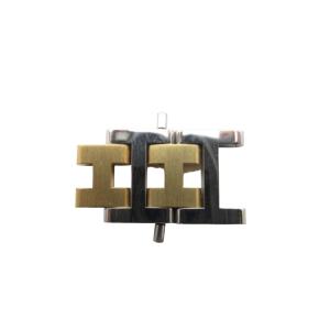 HERMES 美品 クリッパー 2連コマ 時計 ウォッチ パーツ 光沢あり ゴールド シルバー 12ミリ 1214