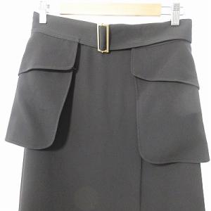 BALMAIN 美品 ポケットベルト付き ロングスカート 黒 38 1213
