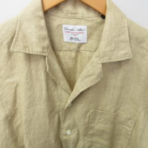 Brilla per il gusto 美品 リネンオープンカラーシャツ 長袖 ベージュ系 Sサイズ 24-11-2089-306 1217