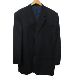 HUGO BOSS 美品 セットアップ ウール ジャケット スラックス スーツ 総裏地 サイドベンツ 大きいサイズ ネイビー 1229