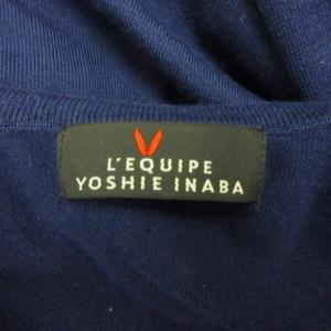 yoshie inaba 美品 カーディガン ニット セーター 襟あり 38 約S ネイビー 紺 0215