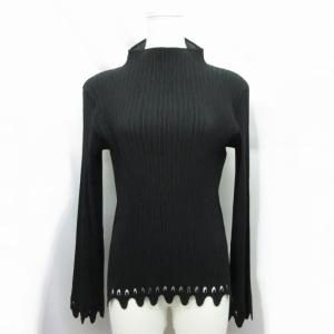 美品 プリーツ 長袖 カットソー IM04FJ611 ブラック 3 Lサイズ相当