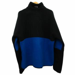 THE NORTH FACE 美品 フリース NF0A5J5H ブルゾン ジャケット ロゴ 刺繍 ジップアップ XL 青×黒 ブラック×ブルー 0318