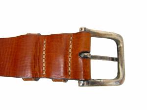 Papas 美品 レザー ベルト ヴィンテージ仕様 茶 ブラウン 0329