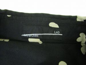 LAD MUSICIAN 総柄 ブラウス シャツ 42 約M-L 黒 ブラック 0402