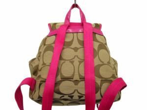 COACH シグネチャー リュックサック F21928 キャンバス ベージュ ピンク GY14