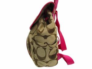 COACH シグネチャー リュックサック F21928 キャンバス ベージュ ピンク GY14