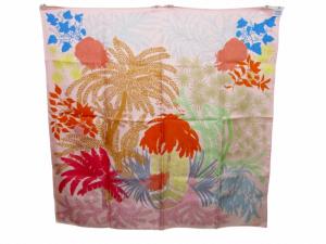 HERMES カレ90 Le Jardin des Peintres ダブルフェイス オレンジ