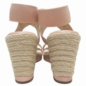 COLE HAAN サンダル シューズ 厚底 ゴムストラップ ウエッジソール W17639 ピンク ブラウン 6.5 約24?p 0618