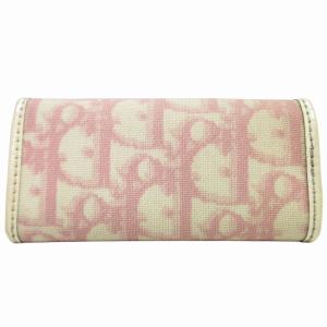 Dior トロッター 4連キーケース カード入れ 定期入れ ワンポイント ベージュ ピンク 0613