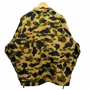 A BATHING APE 90s ヴィンテージ 1stカモ ナイロンジャケット 2way 裏地メッシュ 総柄 カーキ系 L