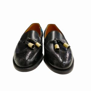 REGAL 美品 ウィング タッセル ローファー 総柄 黒 ブラック 24?p