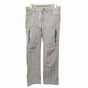 KINKY ヒッコリー ペインターパンツ ローライズ デニム ストライプ 白 ホワイト F