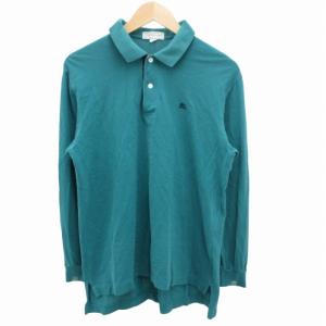 ポロシャツ カットソー 長袖 ロゴ 刺繍 L 緑 