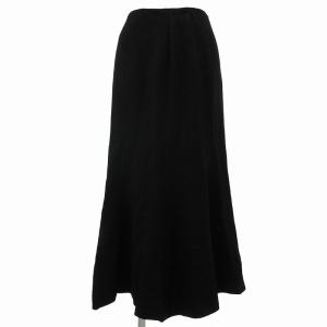 ヴィンテージ マーメイドスカート ロング フレア 総柄 38 XS 黒 ブラック