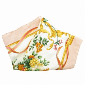 Salvatore Ferragamo タグ付き スカーフ 絹 シルク 鳥柄 花柄 総柄 ピンク GY14