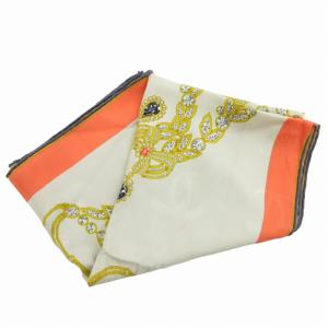 Cartier must de cartier スカーフ 絹 シルク 総柄 グレー GY14