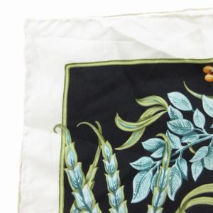 Salvatore Ferragamo スカーフ 絹 シルク 花柄 総柄 黒 ブラック GY14