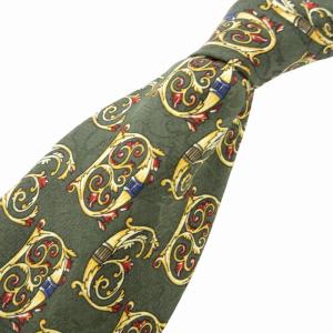 ムッシュー MONSIEUR ネクタイ シルク ビジネス 総柄 カーキ