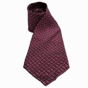 美品 ネクタイ 総柄 イカリ 総柄 ロゴ入り 光沢 赤 レッド GY14