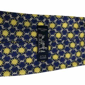 HERMES 美品 青×黄 ネクタイ 総柄 チェーン ロゴ入り シルク  GY14