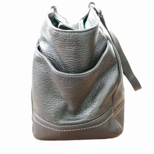 COACH 美品 シボレザー ハンドバッグ A4 プレートロゴ 本革 黒 ブラック F232874