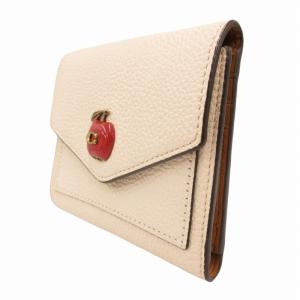 COACH 3つ折り財布 ウォレット チェリー金具 レザー 白 ホワイト