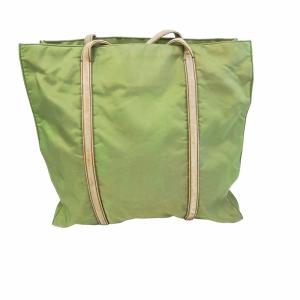 PRADA ハンドバッグトートバッグ キャンバス ロゴ 緑 グリーン WY
