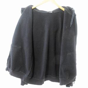 THE NORTH FACE ジップアップ パーカー ロゴ プリント 裏起毛 XXL 黒 0919 GY09