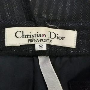 Christian Dior PRET-A-PORTE 美品 スラックスパンツ ストライプ 2040KP74 黒 ブラック S GY09