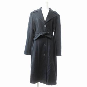 美品 チェスターコート ジャケット ロング ウール 40 黒 0920 GY09