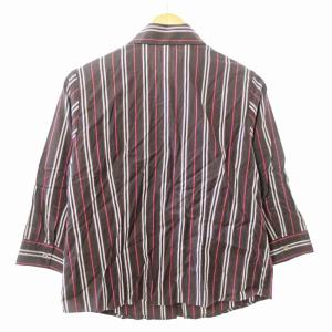 BURBERRY シャツ ブラウス 7分袖 ストライプ 13 茶