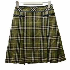 ノバチェック ひざ丈 フレアスカート FLF55-626 緑 グリーン 36 約S