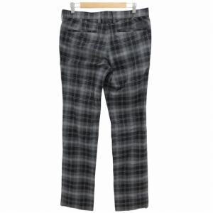BURBERRY BLACK LABEL テーパードパンツ チェック柄 ウエスト79 L 黒 ブラック グレー