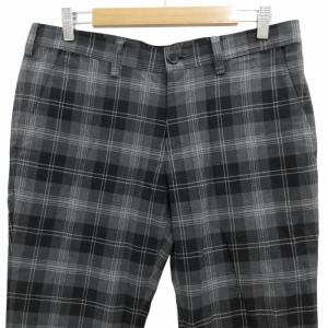 BURBERRY BLACK LABEL テーパードパンツ チェック柄 ウエスト79 L 黒 ブラック グレー