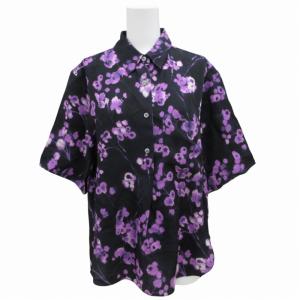 Theory 22AW Grand Flora GGT 美品 シャツ ブラウス 五分袖 ハーフボタン 総柄 絹 シルク S GY09