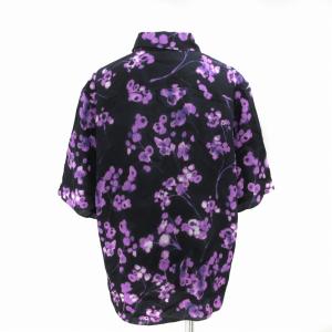 Theory 22AW Grand Flora GGT 美品 シャツ ブラウス 五分袖 ハーフボタン 総柄 絹 シルク S GY09