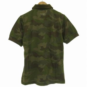 HYDROGEN タグ付き ポロシャツ 鹿の子 半袖 迷彩 カモフラ柄 ワッペン M グリーン 緑