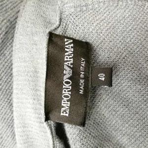 EMPORIO ARMANI 長袖 カットソー ニット セーター レース 無地 グレー 40 約M GY09
