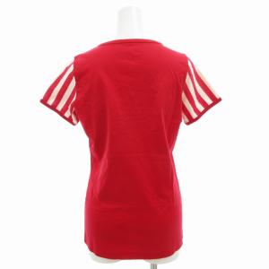 Christian Dior ヴィンテージ Tシャツ カットソー 半袖 ボーダー ロゴ 刺繍 M 赤 レッド 白 ホワイト