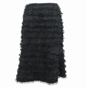 M'S GRACY タグ付き ティアードスカート ひざ丈 フリル 38 M 黒 ブラック