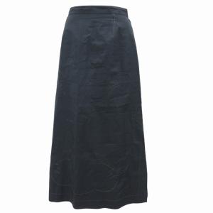 ハート HEART ロングスカート フレア ステッチ スリット 2 M 黒 ブラック