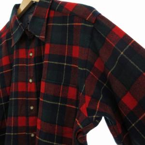 PENDLETON ヴィンテージ 70s ネルシャツ ブラウス ウール 長袖 チェック USA製 L 赤 レッド GY09