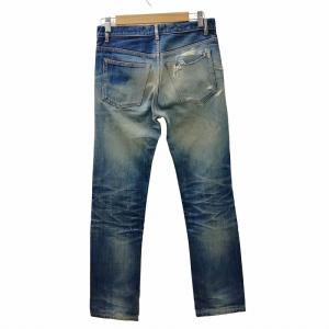A.P.C. 90s ストレートデニム ダメージ加工 ペンキ ヴィンテージ加工 ジーンズ ジーパン インディゴブルー 26 約XS