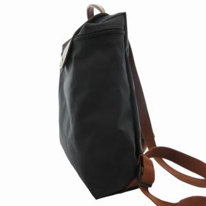 Longchamp ルプリアージュ リュックサック デイパック ナイロン 黒 ブラック 茶 ブラウン
