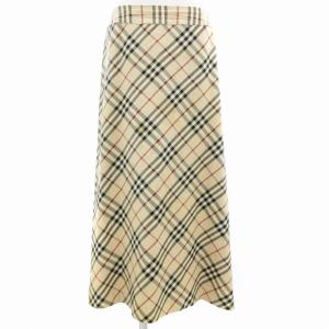 フレアスカート ロング マキシ ノバチェック 40 L ベージュ